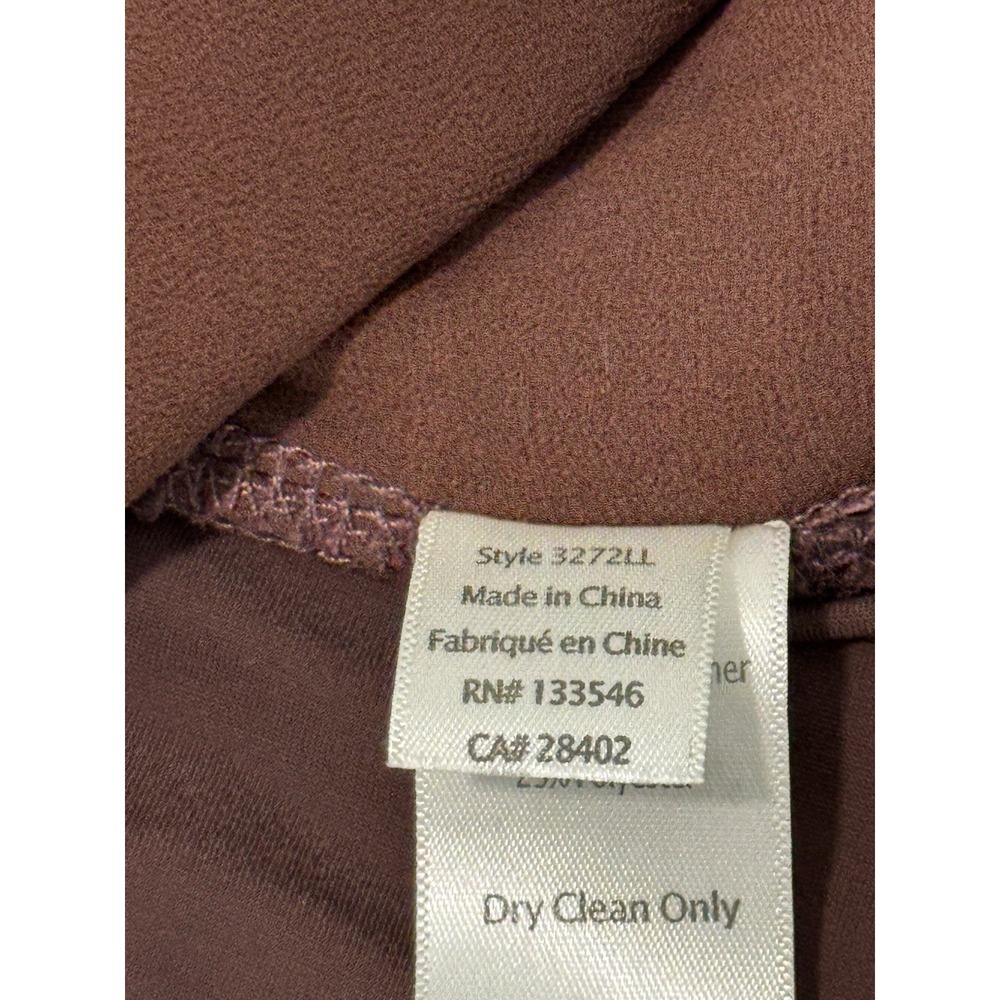 Ecru Top Genuine Leather Long Sleeve Chocolate Brown Long Sleeves Size S/M - Picture 7 of 11